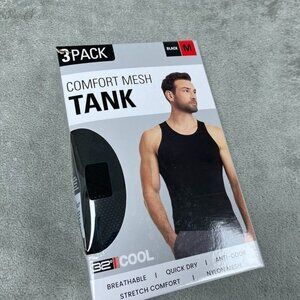 3-Pack 32 Degrees Cool Mens Comfort Mesh Tank Tops Black Medium a0741